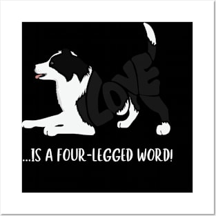 Love Is A Four Legged Word Border Collie Posters and Art